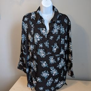 Simply Vera Floral Split Back Top | L